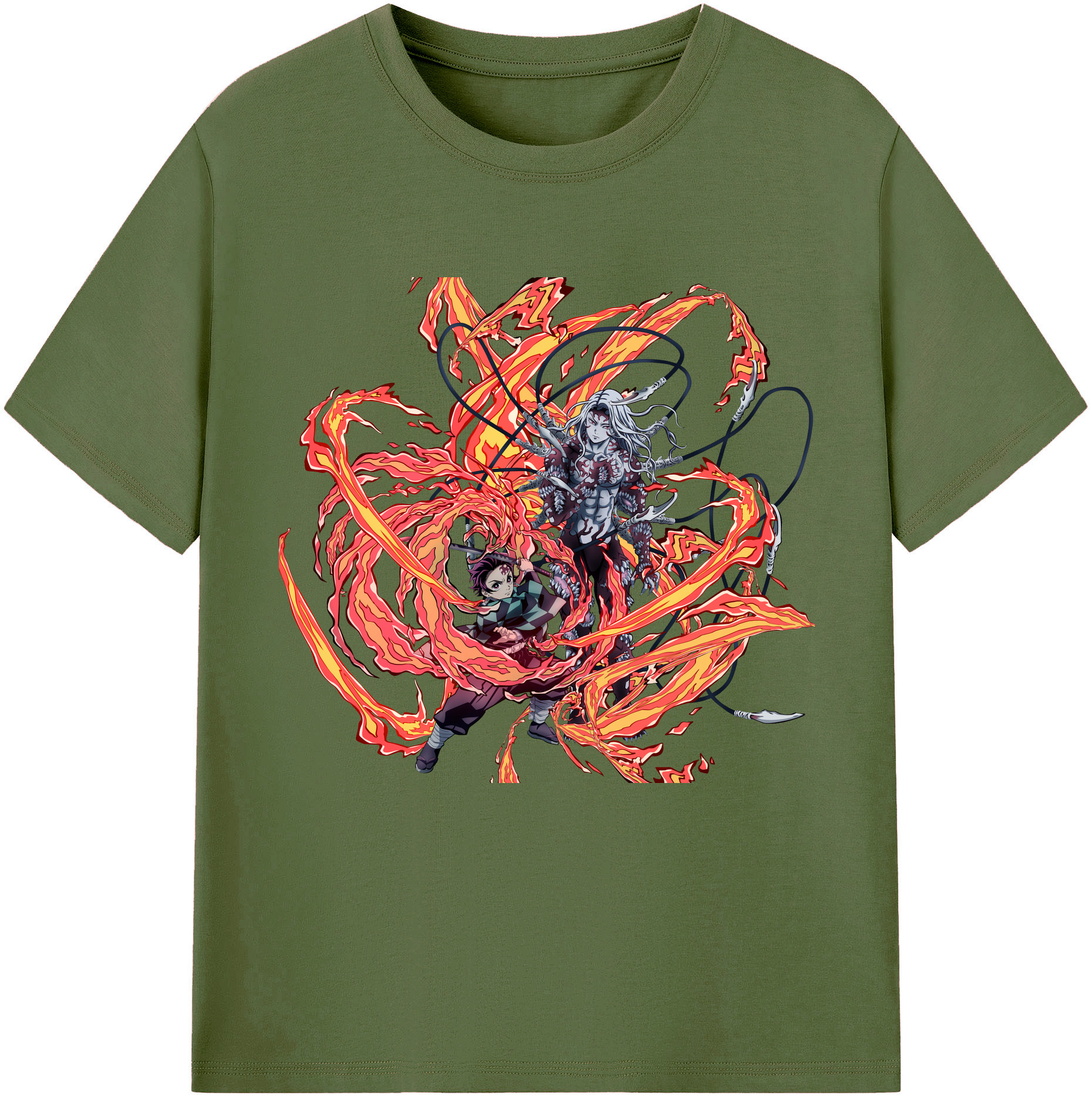 （画像用） 鬼滅の刃 竈門 炭治郎／かまど たんじろう Kamado Tanjirou 綿100％半袖Tシャツ（フロントプリント）
